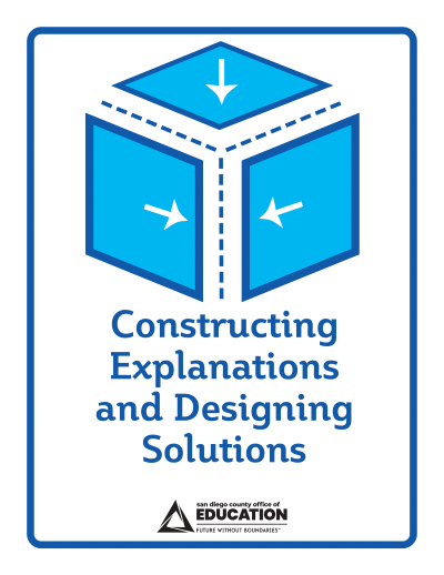 An icon of three sqaures coming together illustrating Constructing Explanations and Designing Solutions