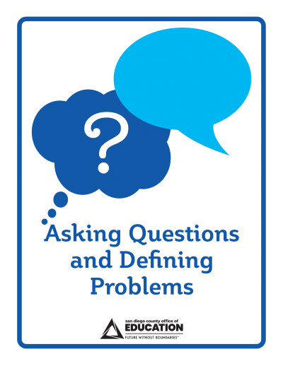 An icon of a thought bubble and question mark representing Asking Questions and Designing Problems